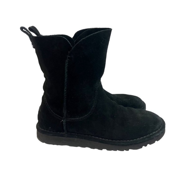 Ugg Alida Unlined Black Suede Leather Short Boots Style 1017533 Size 6 - Picture 2 of 6